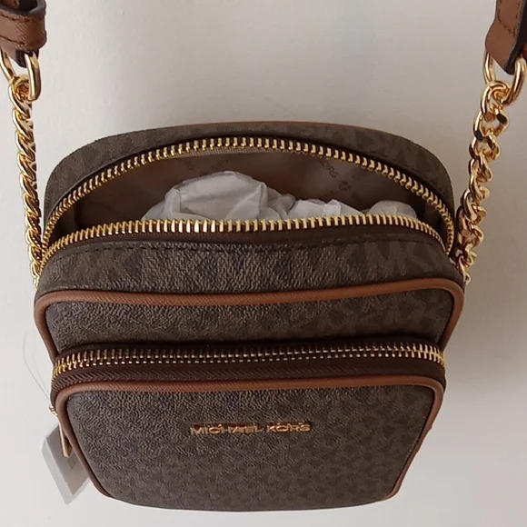 Michael Kors Brown and Gold Crossbody Bag - Picture 3 of 10